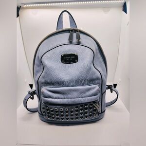 Michael Kors Jet Set Leather Light Blue Backpack with Stud Accents